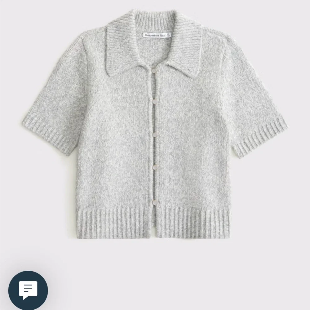 ABERCROMBIE Gray Short Sleeve Cardigan - Picture 2 of 2